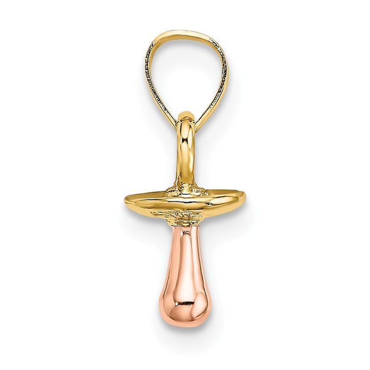 10K Two-Tone Gold Polished 3-D Small Pacifier Charm