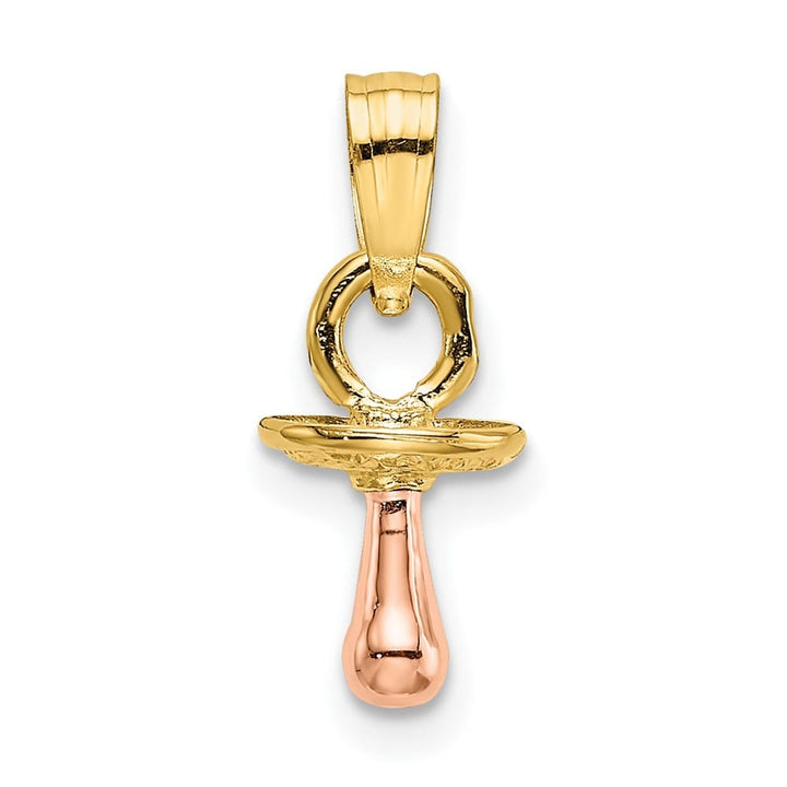 10K Two-Tone Gold Polished 3-D Small Pacifier Charm
