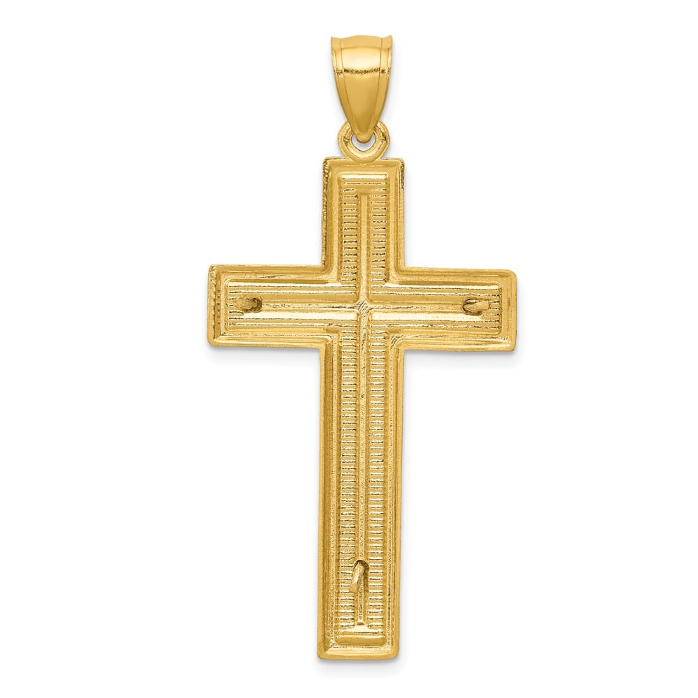 10K Two-Tone Gold Polished D.C. Extra Large Latin Crucifix Pendant