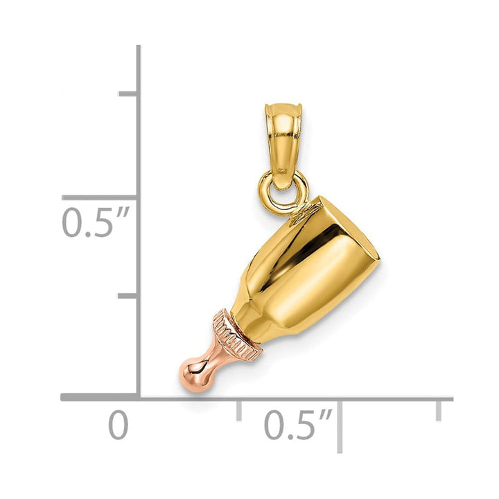 10K Two-Tone Gold Polished Medium Baby Bottle Charm