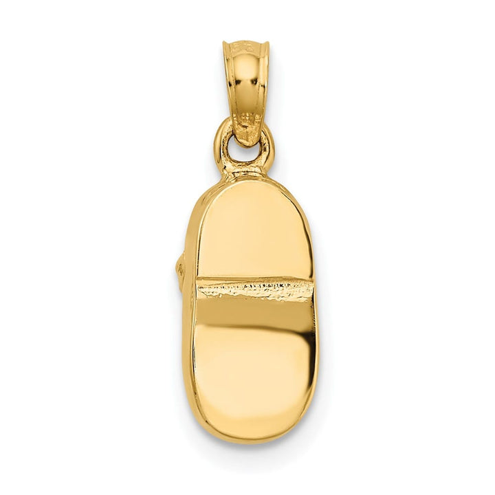 10K Two-Tone Gold Solid Polished 3-D Medium Two-tone Baby Shoe Charm
