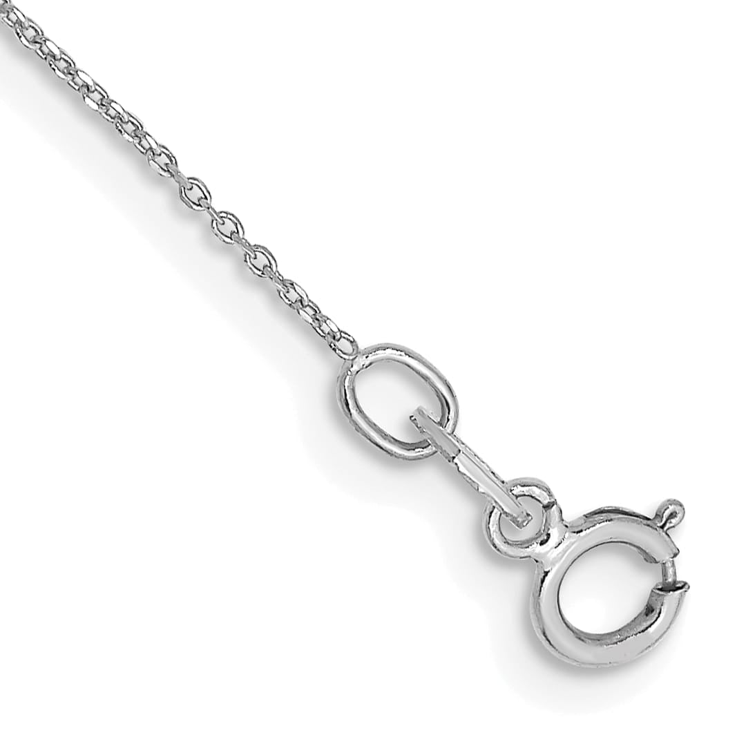 10K White Gold 0.6 mm D.C. Cable Anklet