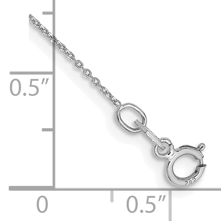 10K White Gold 0.6 mm D.C. Cable Anklet