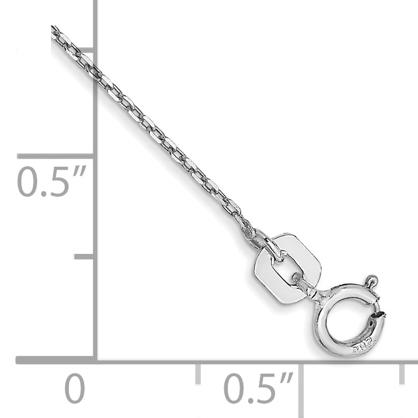 10K White Gold 0.8 mm D.C. Cable Anklet