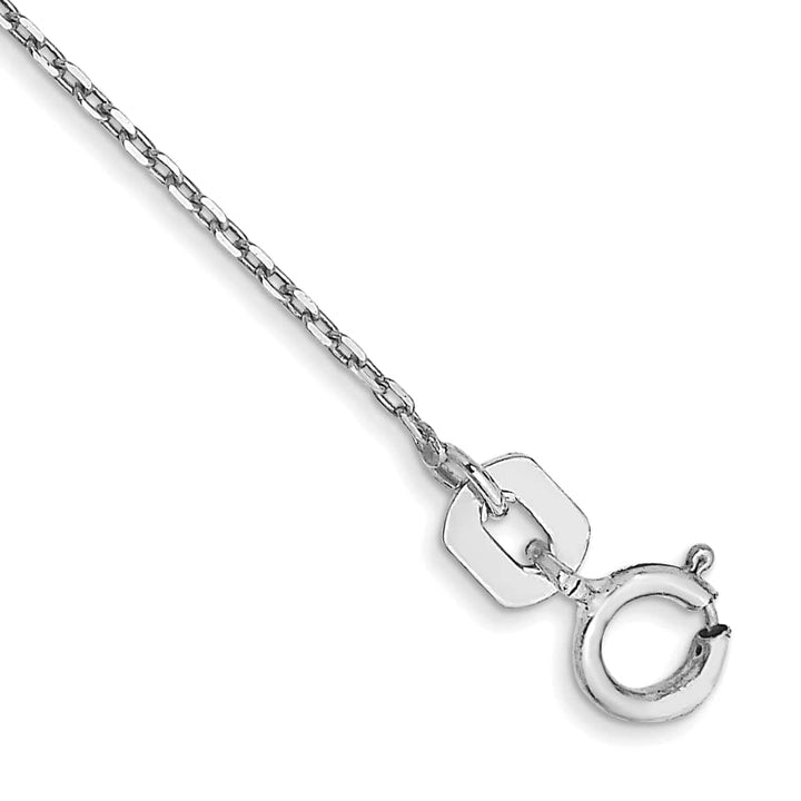 10K White Gold 0.8 mm D.C. Cable Anklet