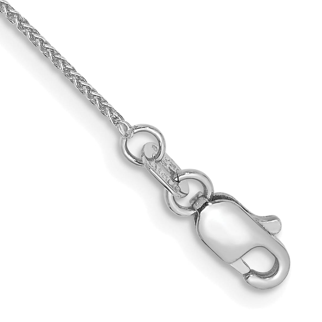 10K White Gold 0.85 mm Spiga (Wheat) Anklet