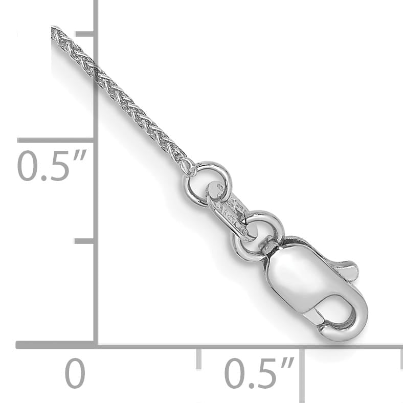 10K White Gold 0.85 mm Spiga (Wheat) Anklet