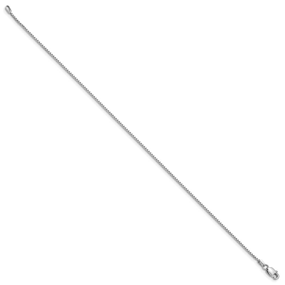 10K White Gold 0.95 mm Box Anklet