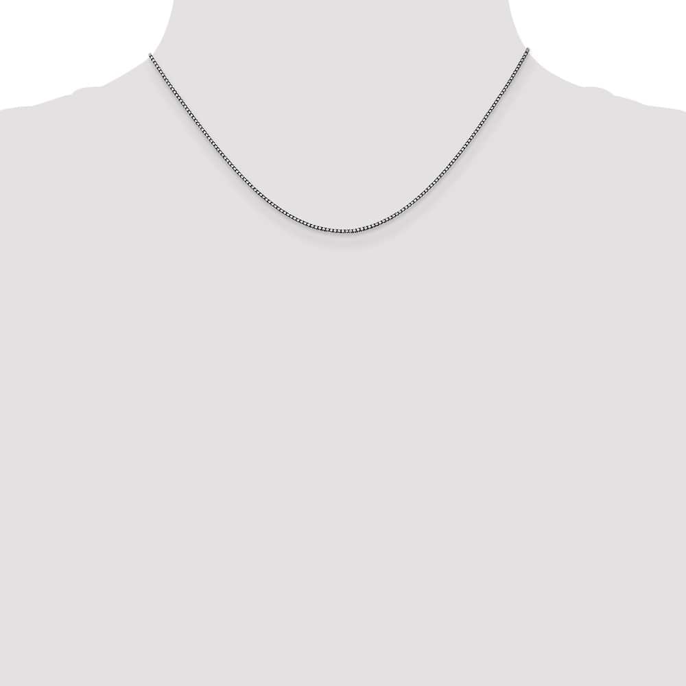 10K White Gold 1.05mm Box Chain Size 16