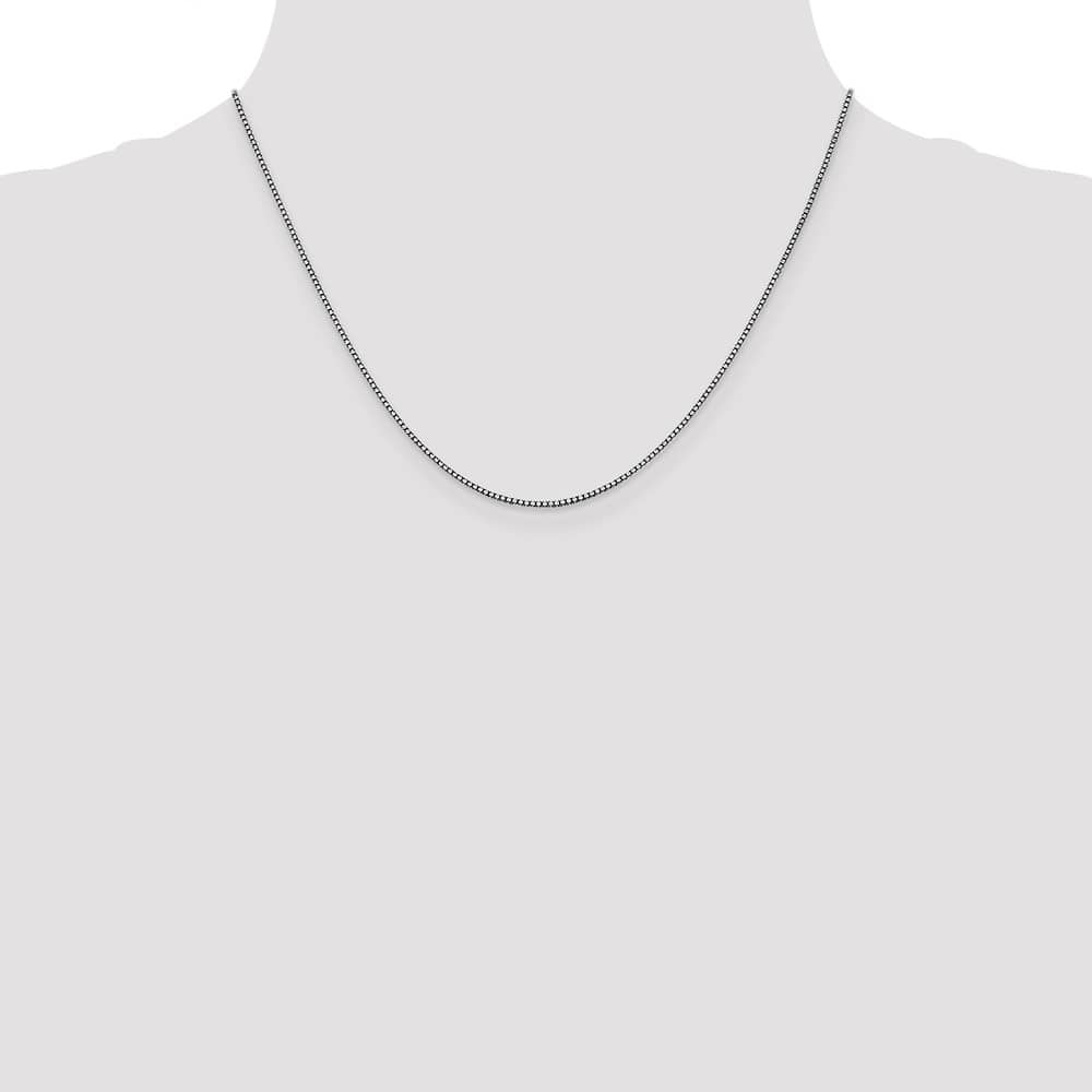 10K White Gold 1.05mm Box Chain Size 18