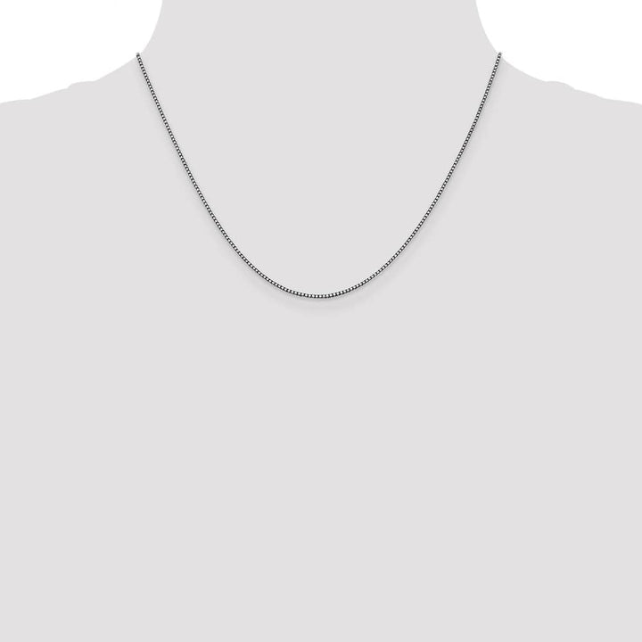 10K White Gold 1.05mm Box Chain Size 18