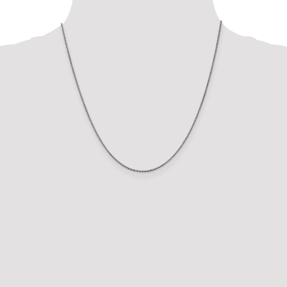 10K White Gold 1.05mm Box Chain Size 20