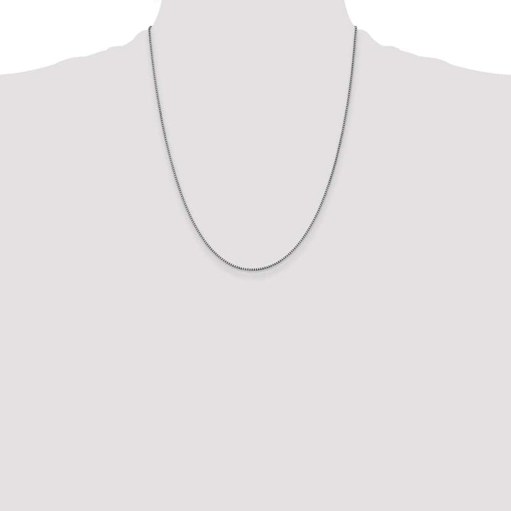 10K White Gold 1.05mm Box Chain Size 22