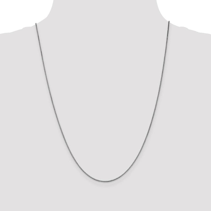 10K White Gold 1.05mm Box Chain Size 24