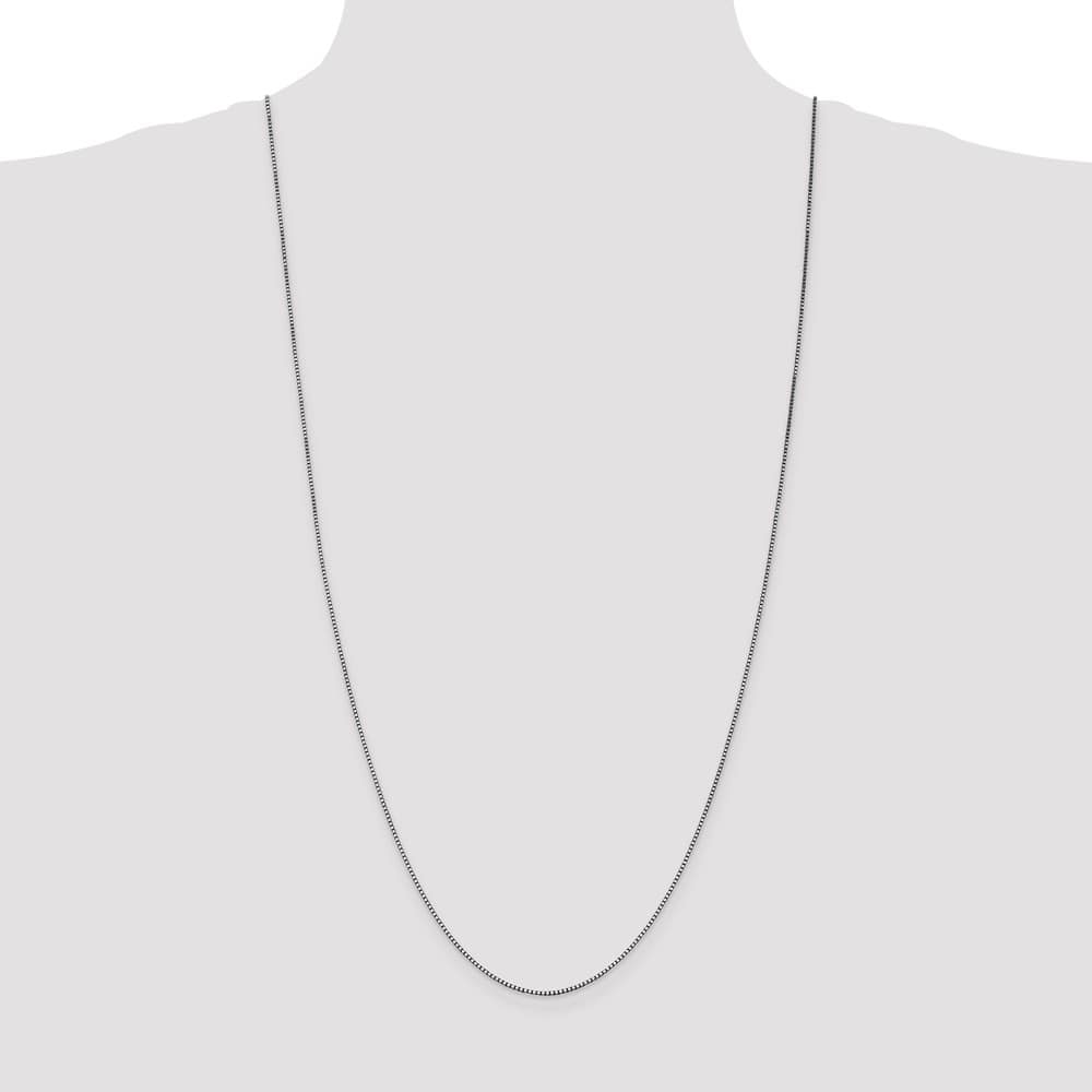 10K White Gold 1.05mm Box Chain Size 30