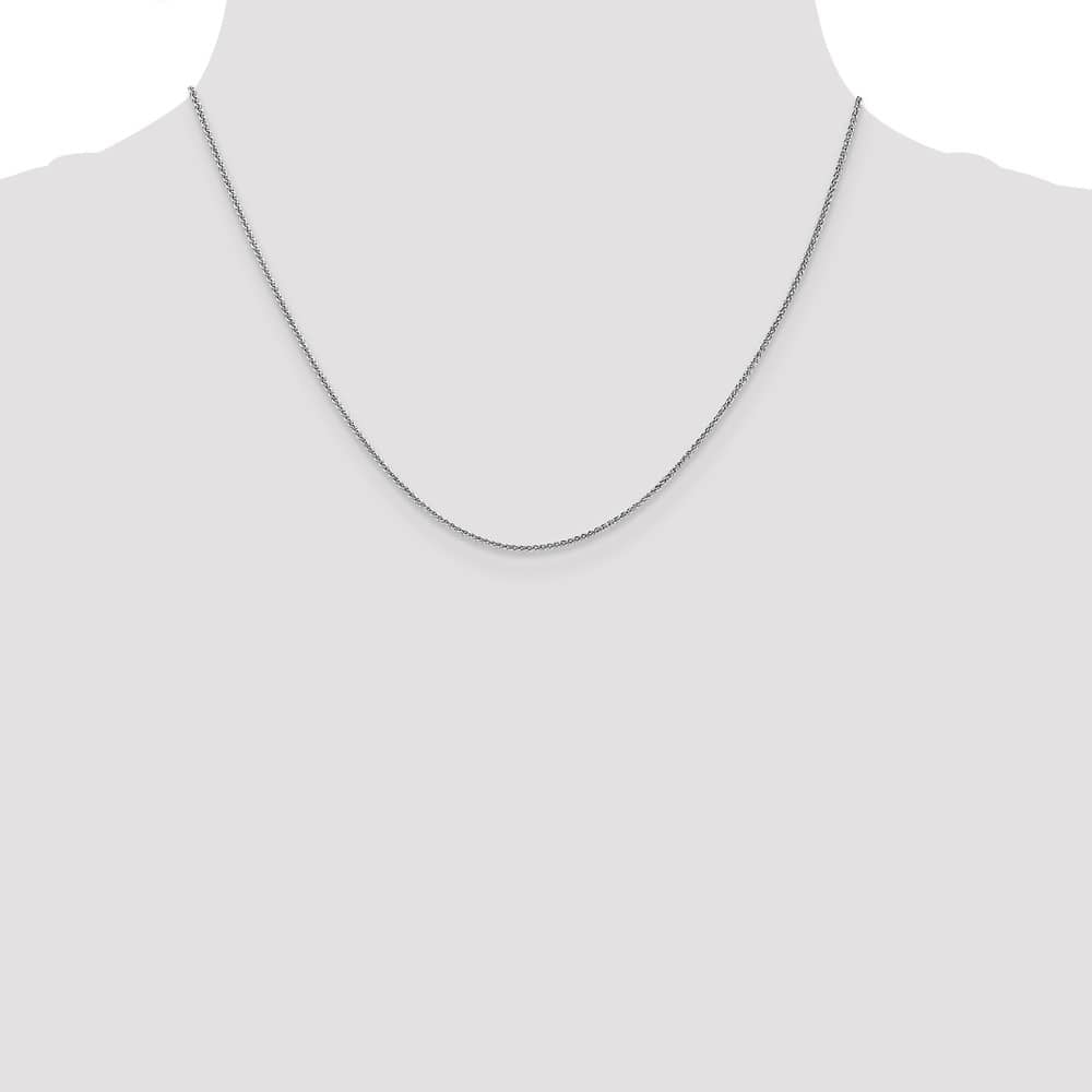 10K White Gold 1.05mm Spiga Chain Size 18