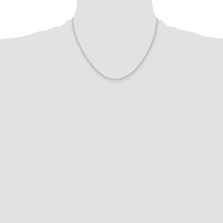 10K White Gold 1.15mm Carded Cable Rope Chain Size 18