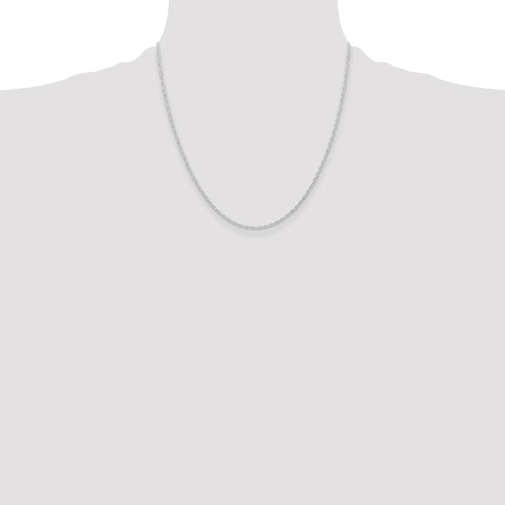 10K White Gold 1.15mm Carded Cable Rope Chain Size 20
