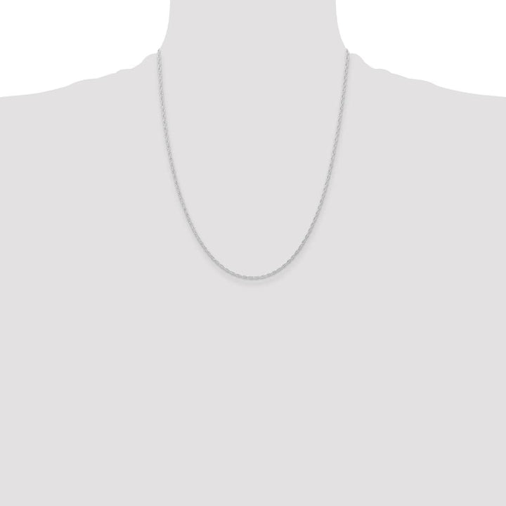 10K White Gold 1.15mm Carded Cable Rope Chain Size 22