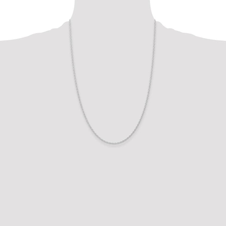 10K White Gold 1.15mm Carded Cable Rope Chain Size 24