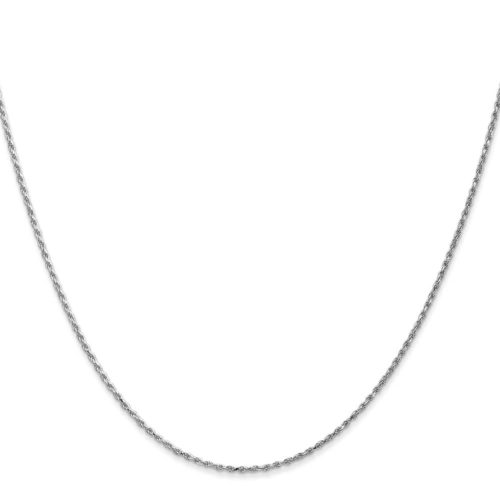 10K White Gold 1.15mm D.C. Machine Made Rope Chain