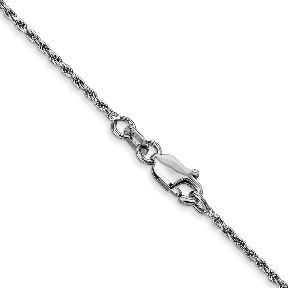 10K White Gold 1.15mm D.C. Machine Made Rope Chain