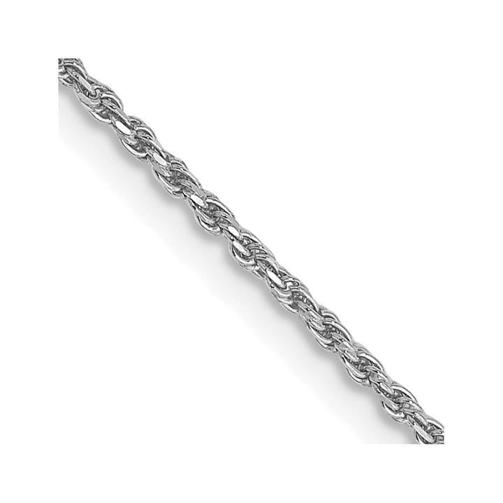 10K White Gold 1.15mm D.C. Machine Made Rope Chain