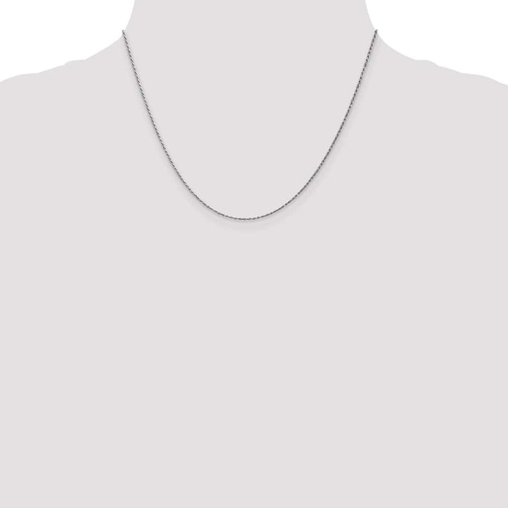 10K White Gold 1.15mm D.C. Machine Made Rope Chain Size 18