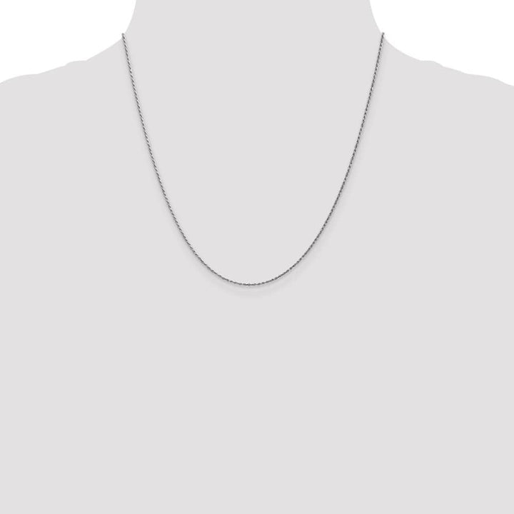10K White Gold 1.15mm D.C. Machine Made Rope Chain Size 20