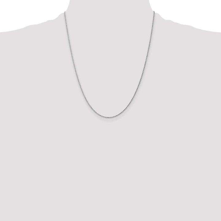 10K White Gold 1.15mm D.C. Machine Made Rope Chain Size 22