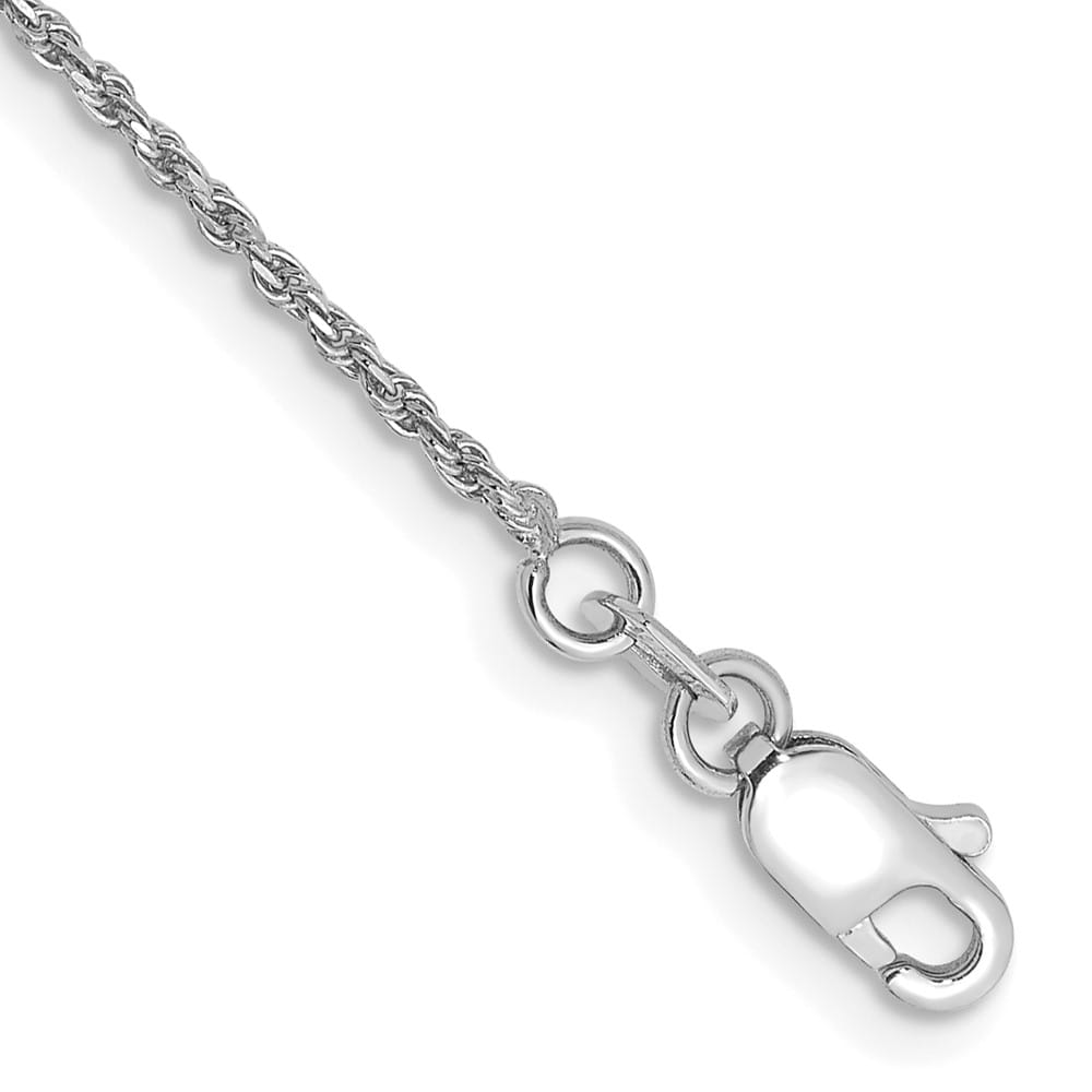 10K White Gold 1.15mm D.C. Machine Made Rope Chain Size 7