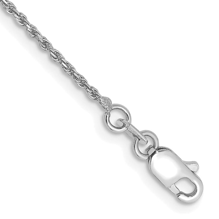 10K White Gold 1.15mm D.C. Machine Made Rope Chain Size 7