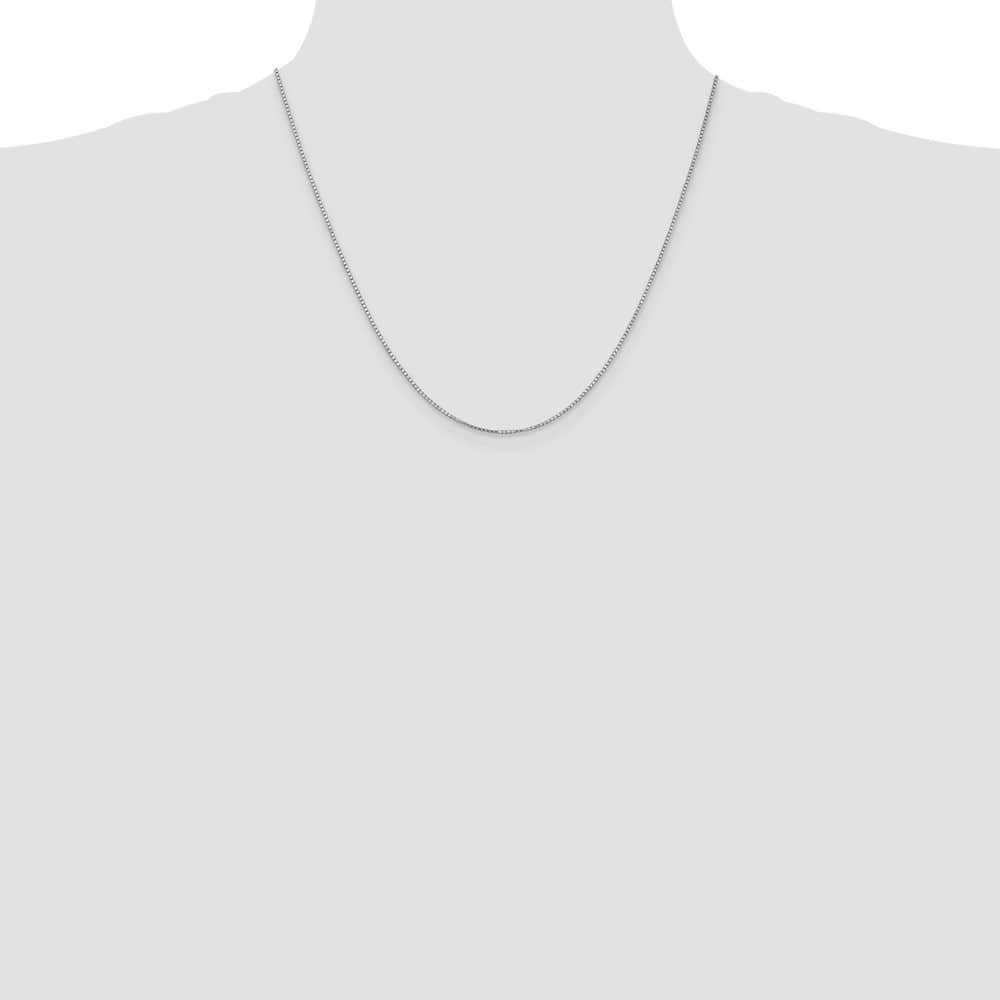 10K White Gold 1.1mm Box Chain Size 20