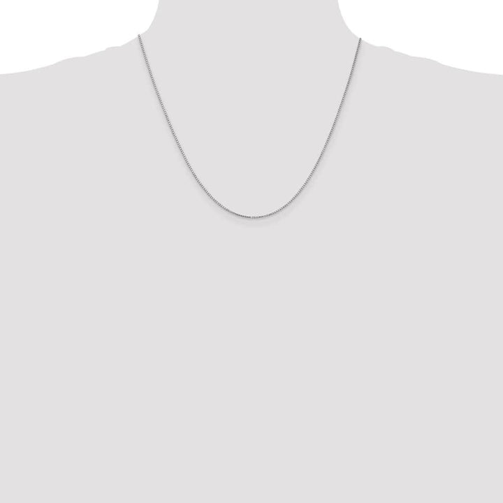 10K White Gold 1.1mm Box Chain Size 20