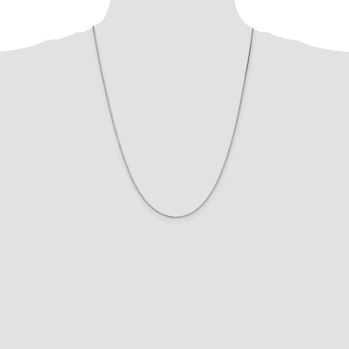 10K White Gold 1.1mm Box Chain Size 24