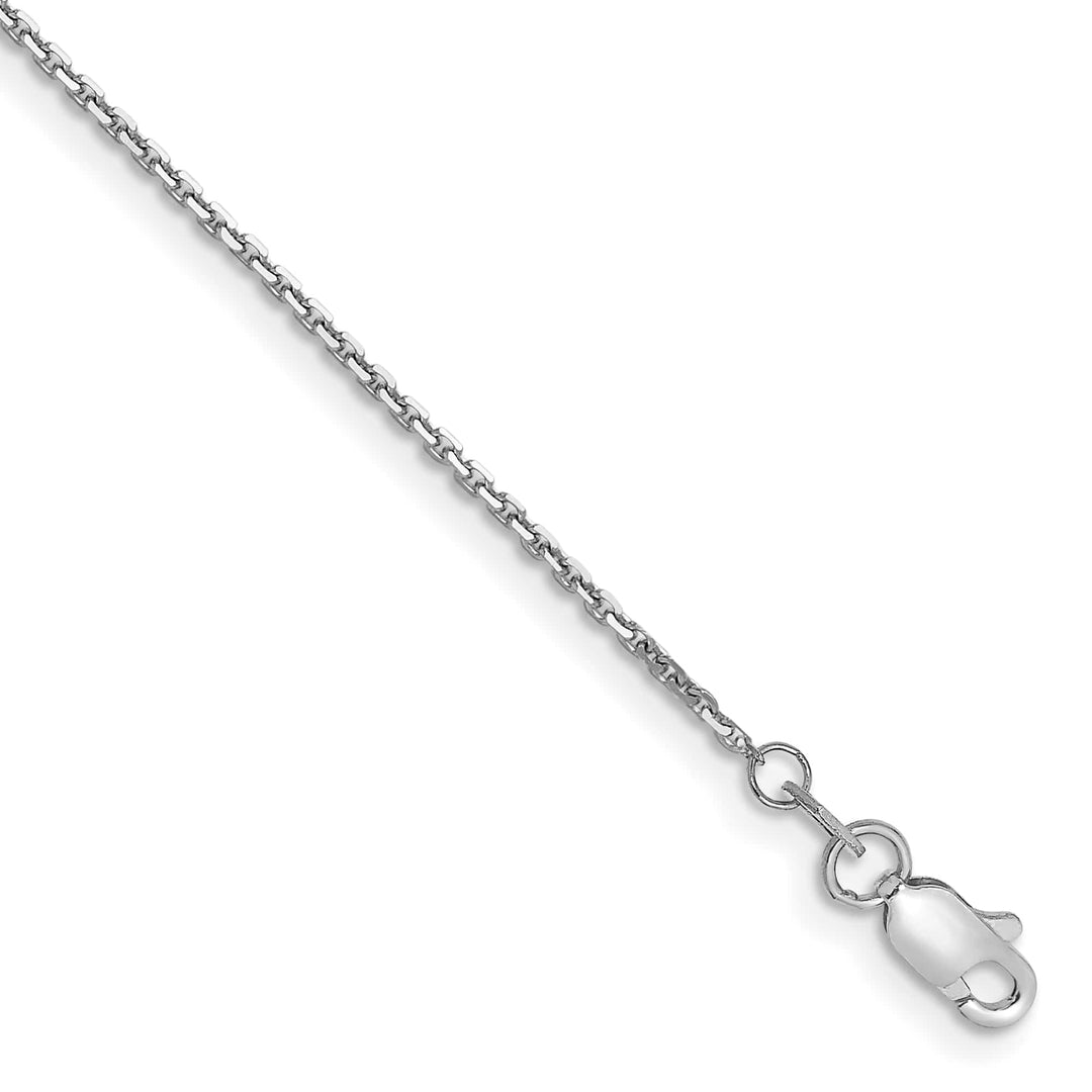 10K White Gold 1.2 mm D.C. Cable Anklet