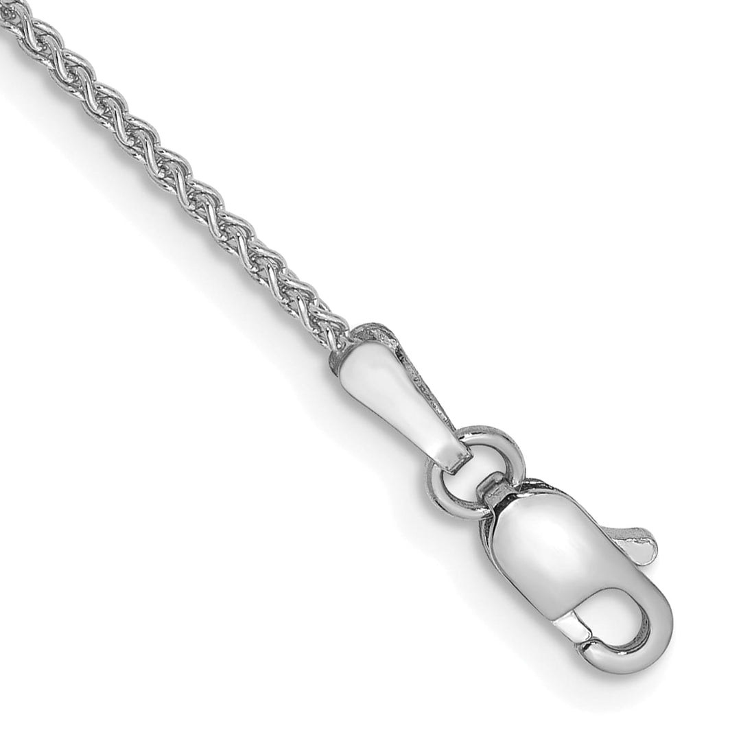10K White Gold 1.25 mm Spiga (Wheat) Anklet