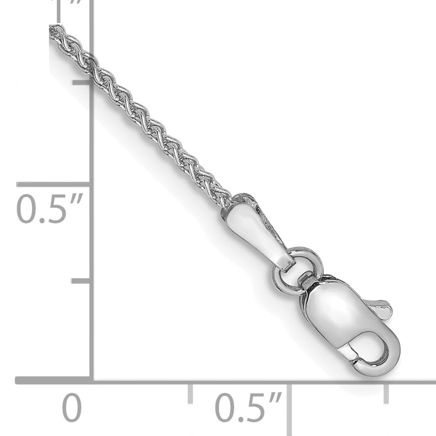 10K White Gold 1.25 mm Spiga (Wheat) Anklet