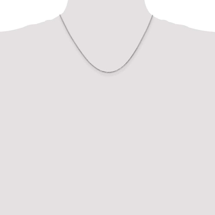 10K White Gold 1.25mm Box Chain Size 18