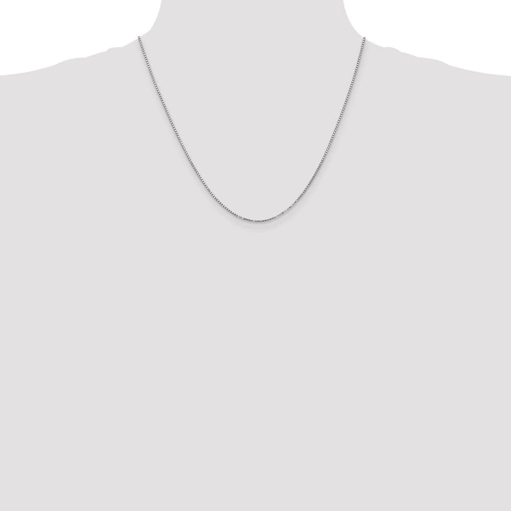 10K White Gold 1.25mm Box Chain Size 20