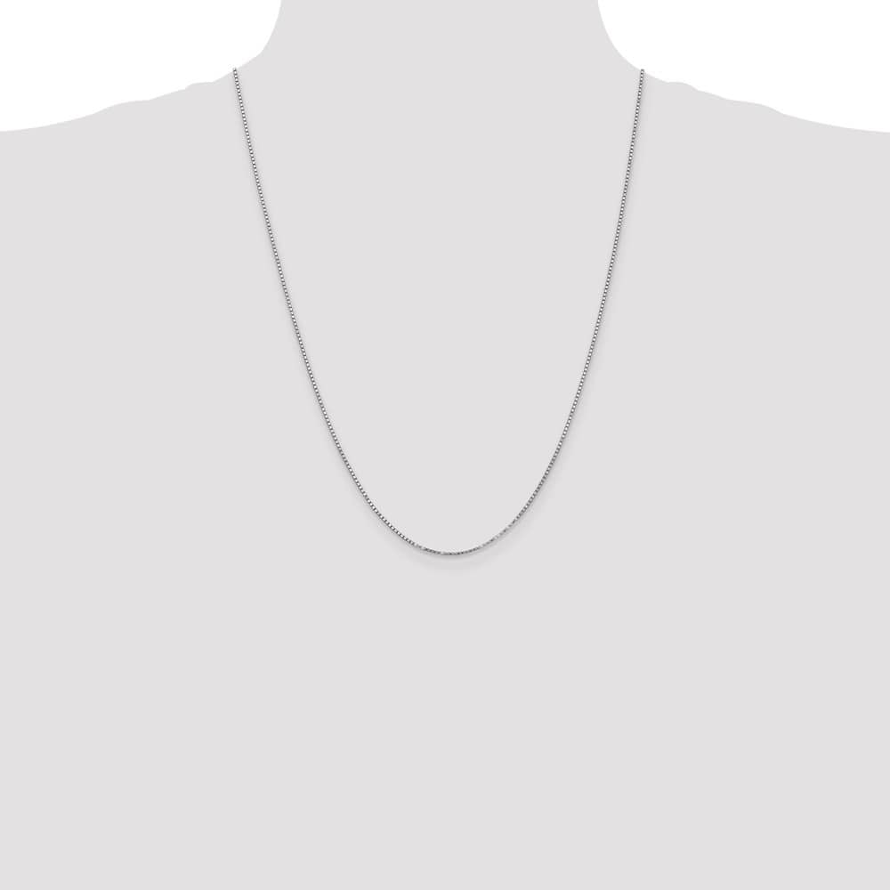 10K White Gold 1.25mm Box Chain Size 24