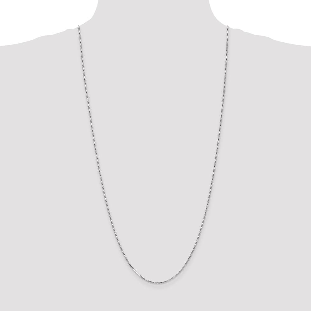 10K White Gold 1.25mm Box Chain Size 30
