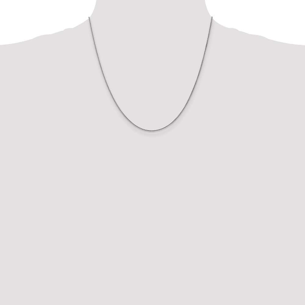 10K White Gold 1.25mm Spiga Chain Size 20