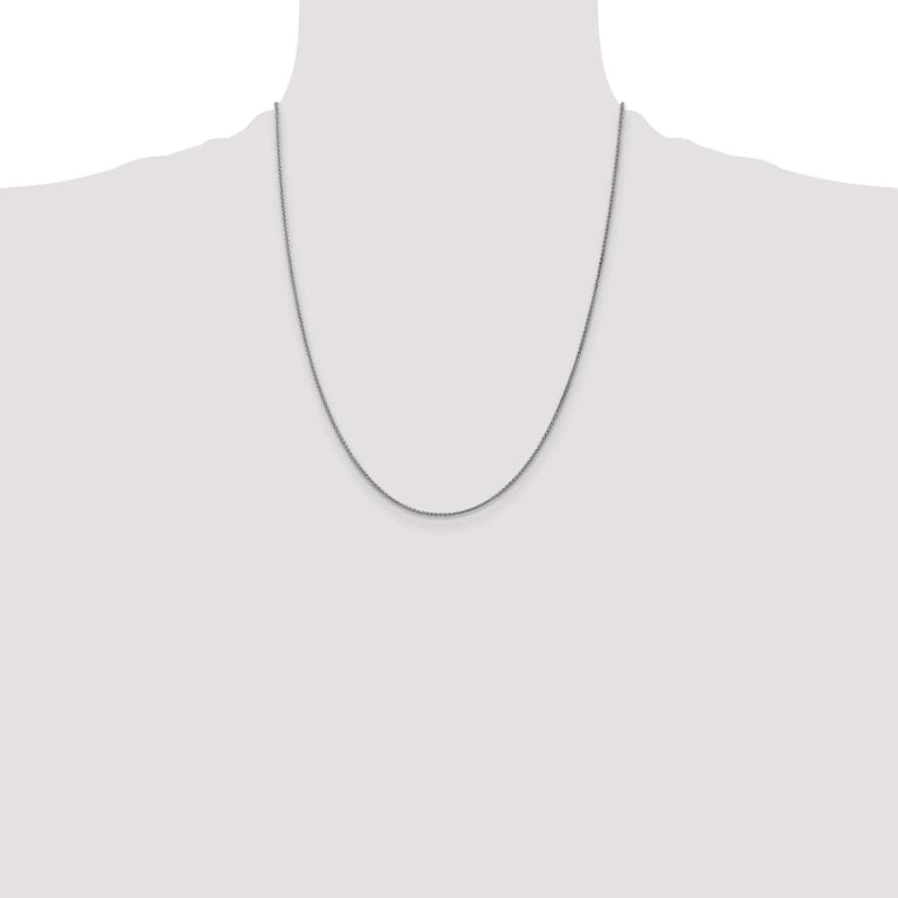 10K White Gold 1.25mm Spiga Chain Size 22