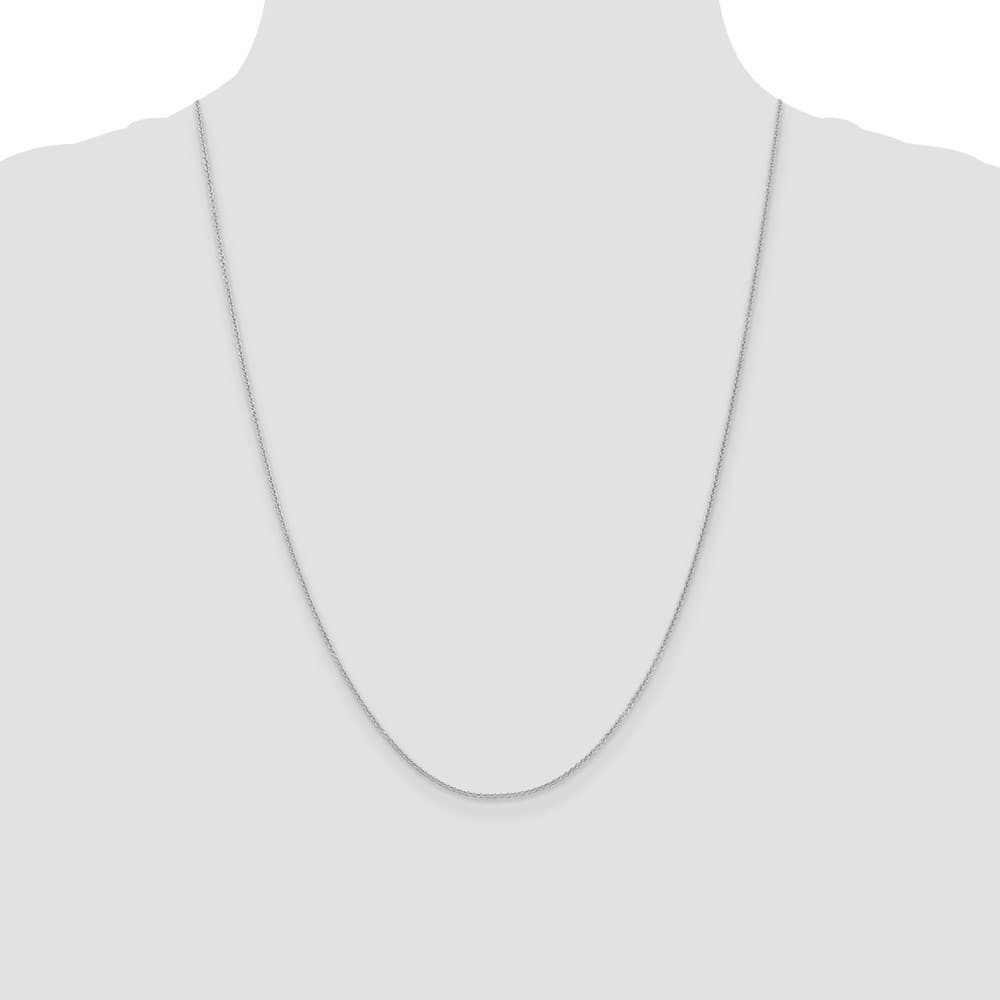10K White Gold 1.2mm Cable Chain Size 24