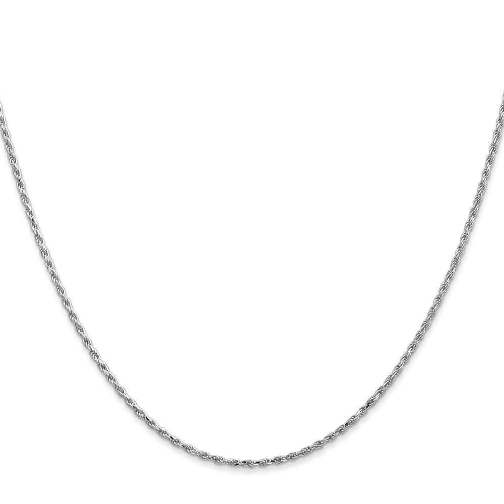 10K White Gold 1.3mm D.C. Machine Made Rope Chain