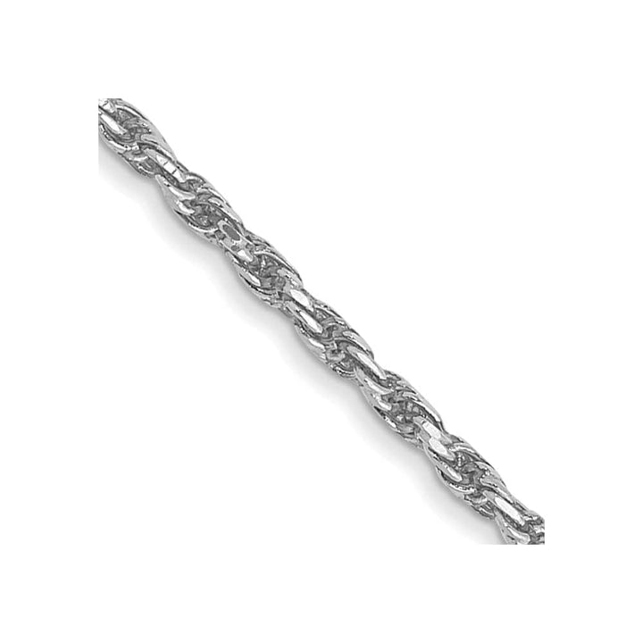 10K White Gold 1.3mm D.C. Machine Made Rope Chain