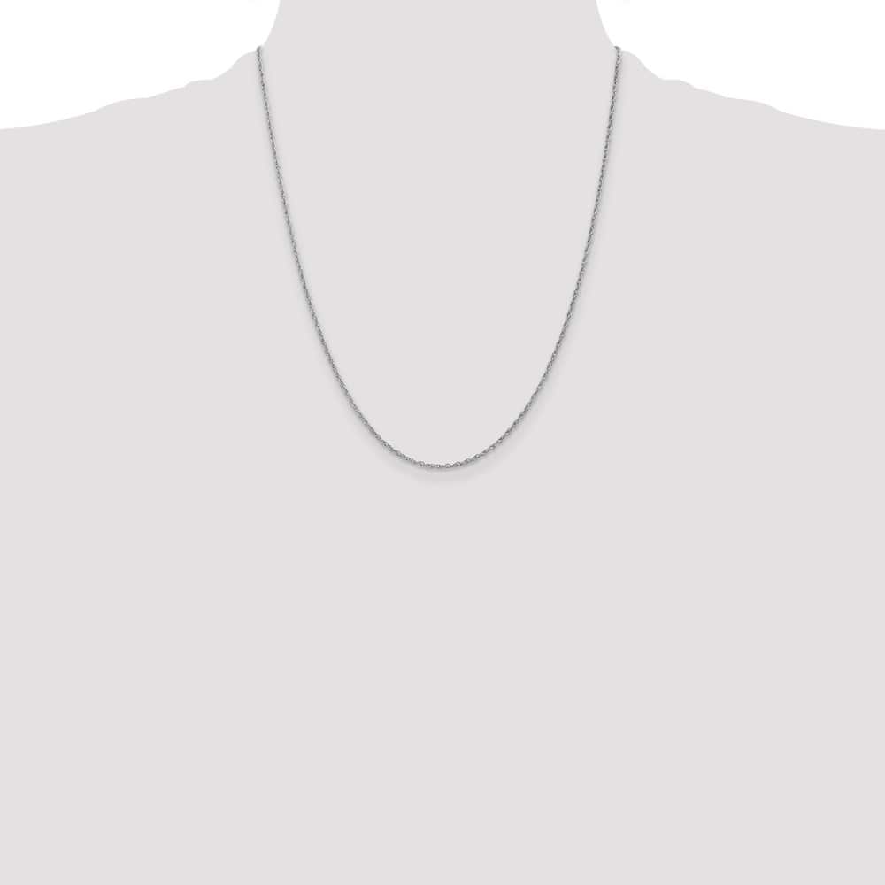 10K White Gold 1.3mm Heavy-Baby Rope Chain Size 22