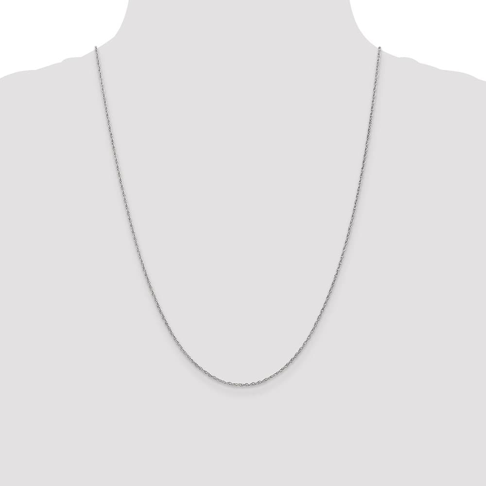 10K White Gold 1.3mm Heavy-Baby Rope Chain Size 24
