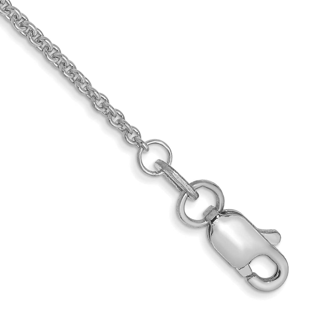 10K White Gold 1.4 mm Cable Anklet